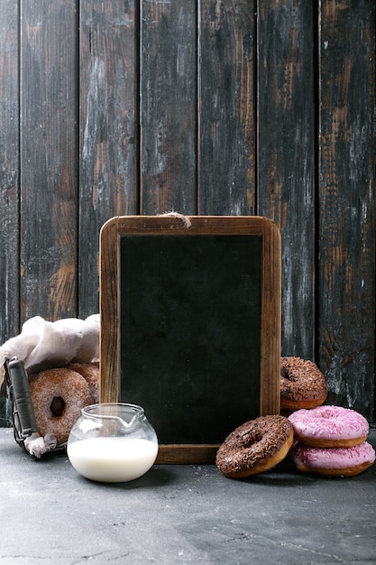 Sweet donuts with coffee