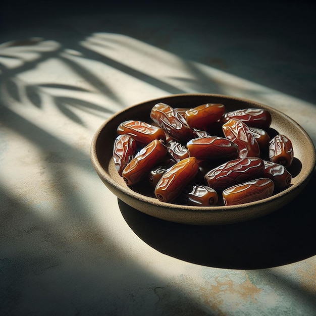 Photo sweet dried dates on table