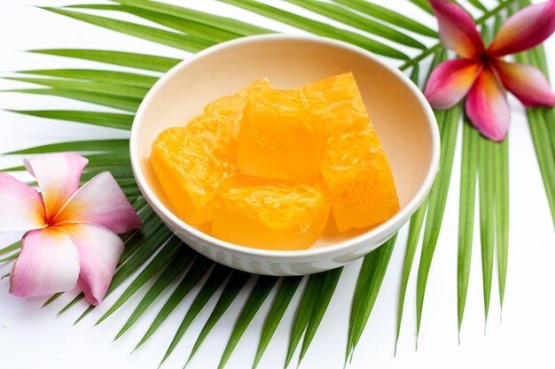 Sweet egg floss jelly Thai dessert