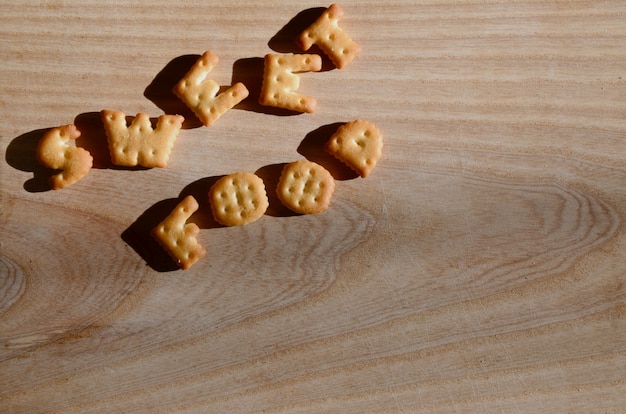 Sweet food. Edible letters