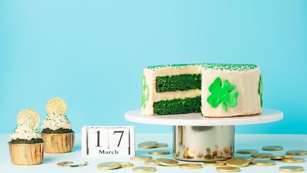 Sweet food for saint patricks day copy space