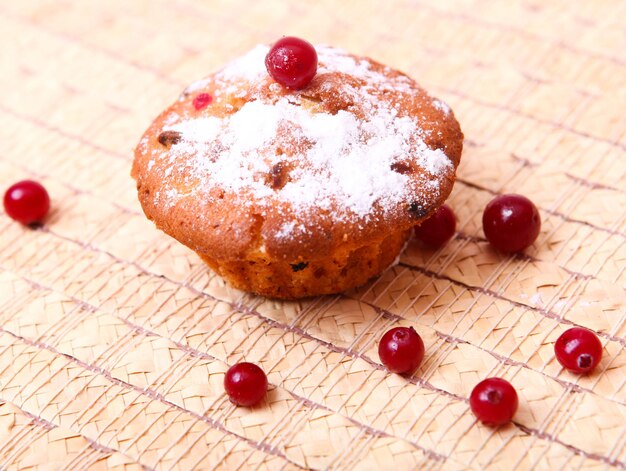 Sweet fresh desert cakes on the table