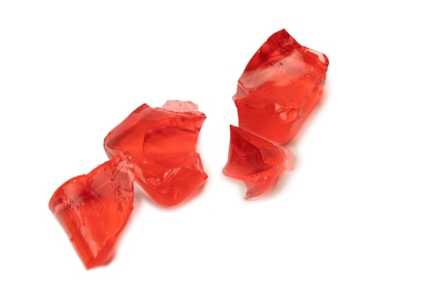 Sweet fruit jelly dessert isolated on a white background