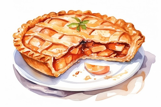 Sweet Fruit Pie Een heerlijk zelfgemaakt gebak met verse rode bessen en schilferige korst op een rustieke houten tafel