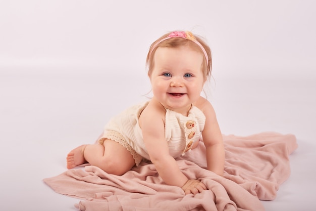 Photo sweet funny baby portrait