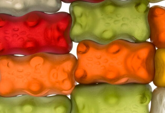 Photo sweet gelatine bears backround