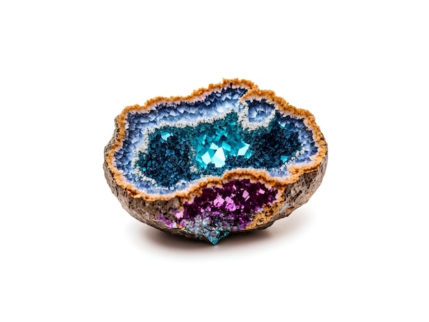 Photo sweet geode stone on a white background