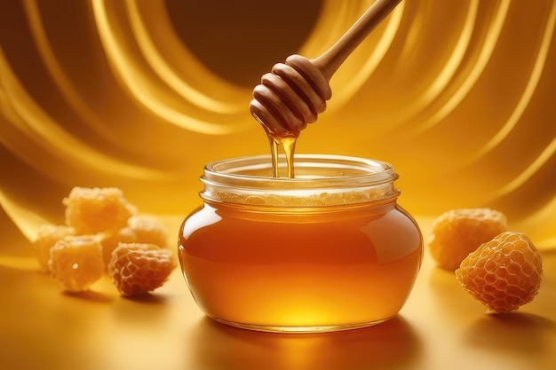 A sweet golden honey jar