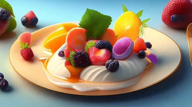 sweet gourmet dessert snacks a refreshing plate of freshness