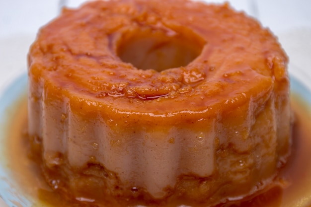 Sweet guava pudding on a white background.