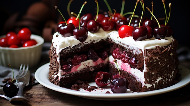 Sweet homemade black forest cake