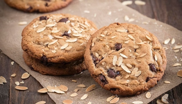 sweet homemade cookie with oat flakes