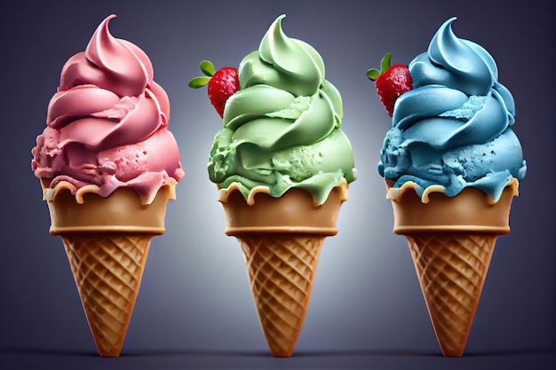 Sweet homemade ice cream Generative Ai