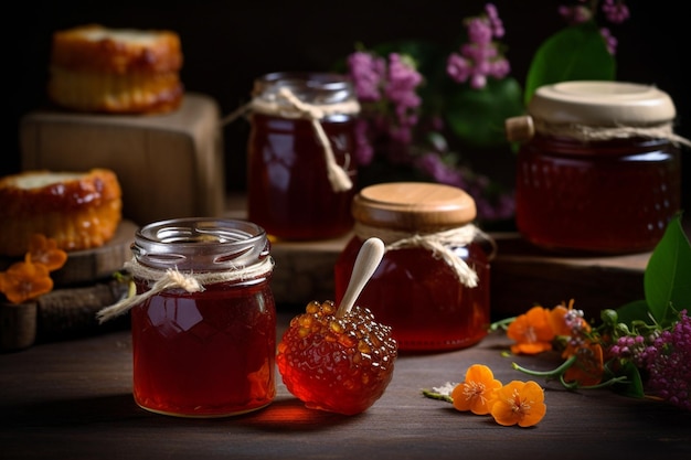 Sweet homemade natural honey jam