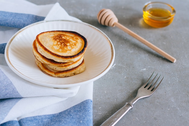 Sweet homemade stack of pancakes 