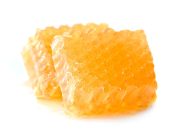 Sweet honeycomb isolated on white