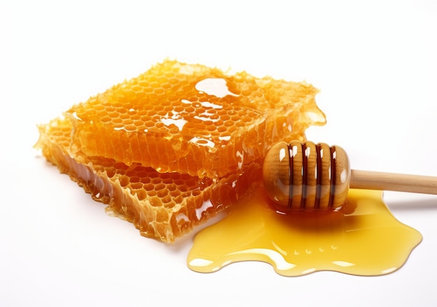 Sweet honeycomb isolated on a white