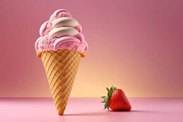 Sweet Ice Cream Illustration AI Generative