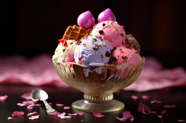 Сладкое мороженое разных цветов