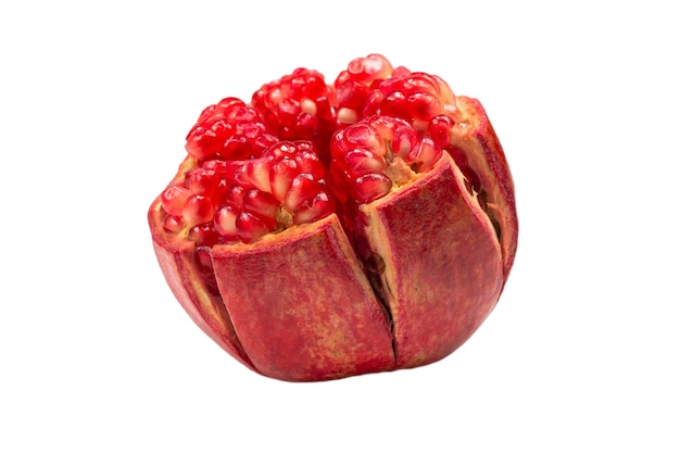 Sweet juicy pomegranate isolated on white background.