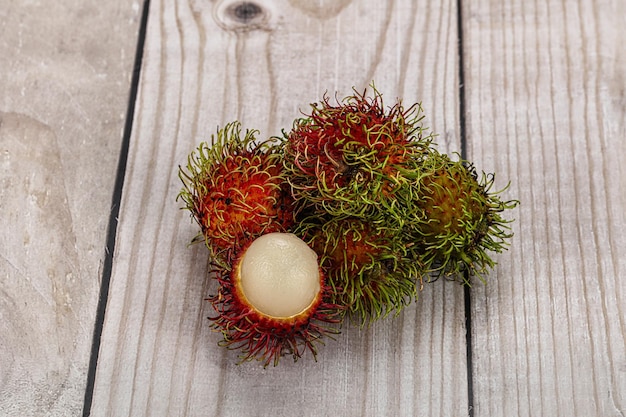 Sweet juicy tropical exotic fruit rambutan