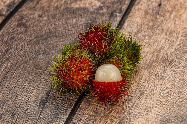 Sweet juicy tropical exotic fruit rambutan