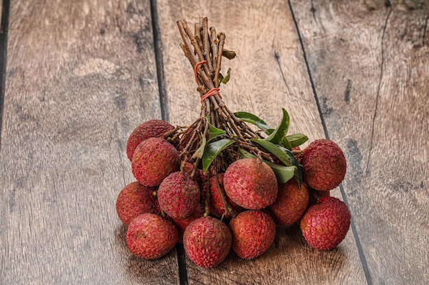 Photo sweet juicy tropical exotic lychee