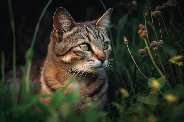 草の中のかわいい子猫