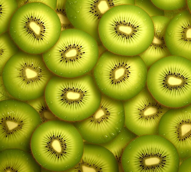 Photo sweet kiwi fruit dissected image