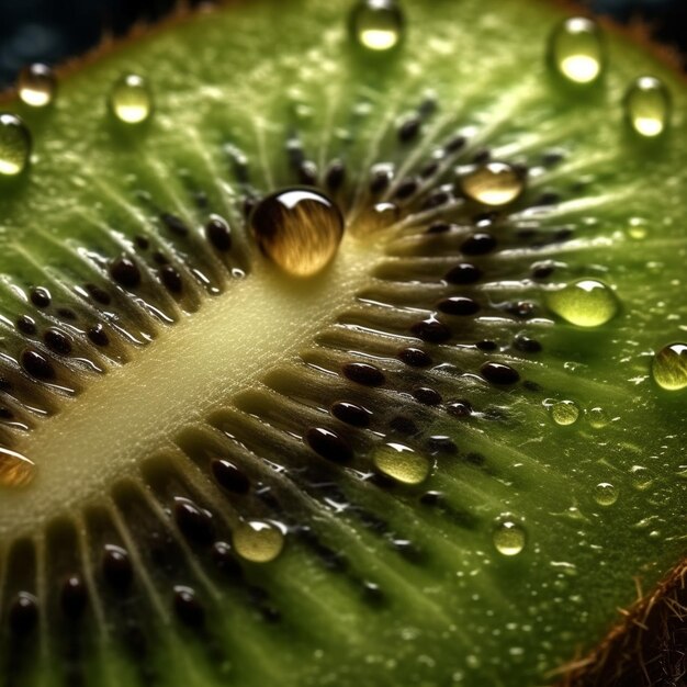 Photo sweet kiwi fruit dissected image