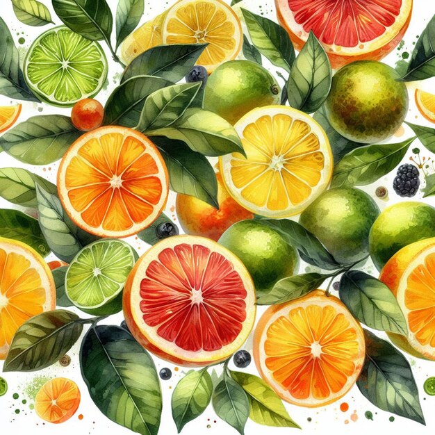 Sweet lemon fruits still life texture pattern watercolor icon pic illustration vector wallpaper