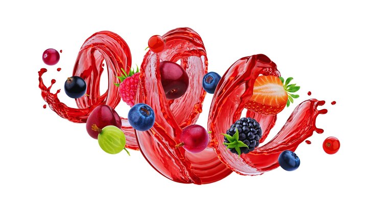 Photo sweet liquid strawberry white background