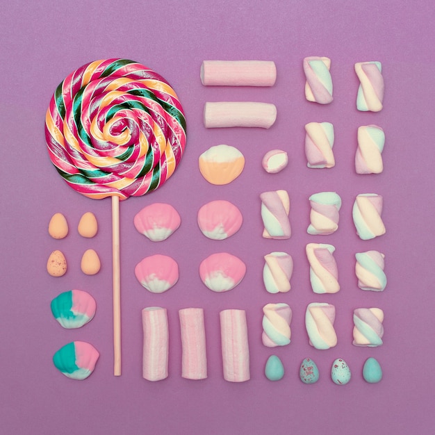 Sweet Lollipop mix cocktail. Sweet background