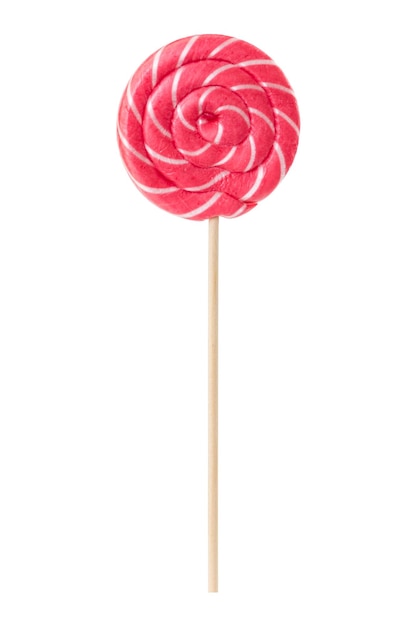 Photo sweet lollipop pink colors isolated on white background