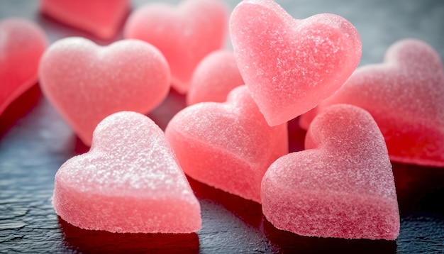 Sweet love candy heart shaped gummy generative ai