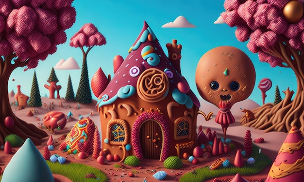 甘い魔法の世界 キャンディーとジンジャーブレードのファンタジーハウス