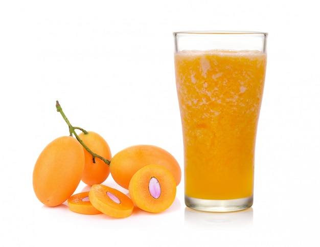 Sweet Marian plum juice isolated