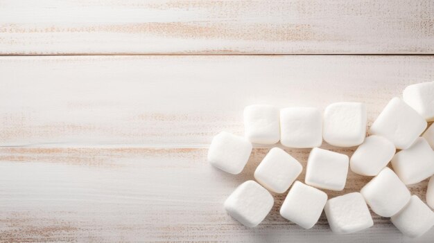 Sweet Marshmallow Candy Photorealistic Horizontal Background Sweet Dessert From Confectionery Ai Generated Backdrop with Copyspace Flavory Marshmallow Candy