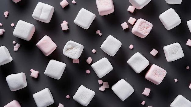 Sweet Marshmallows Candy Horizontal Background