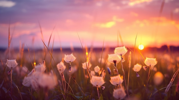 sweet meadows at sunset blurry background