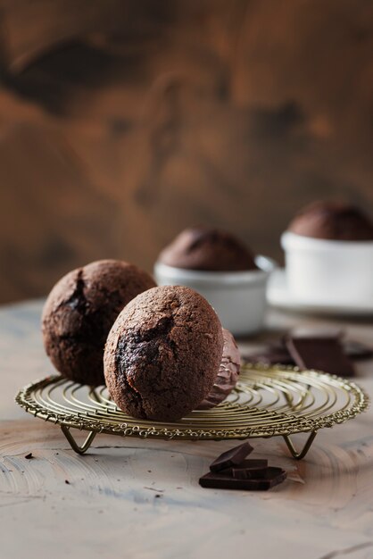Sweet muffins with chocolate
