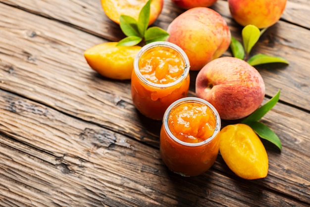 Sweet natural peach jam