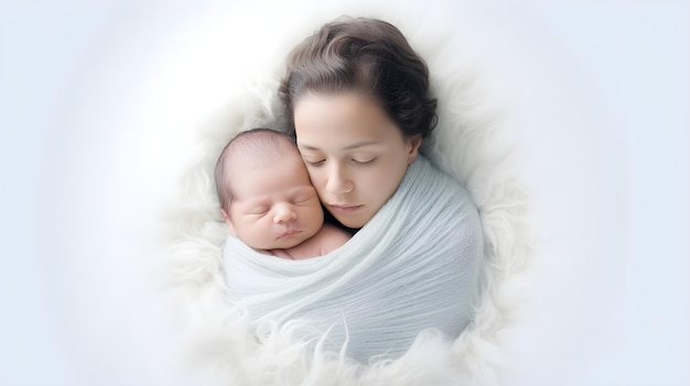 Sweet newborn cradled in gentle arms a tender moment frozen in time