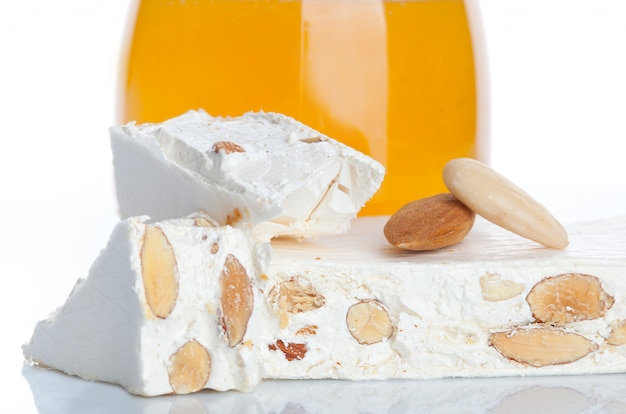 Sweet nougat with almonds