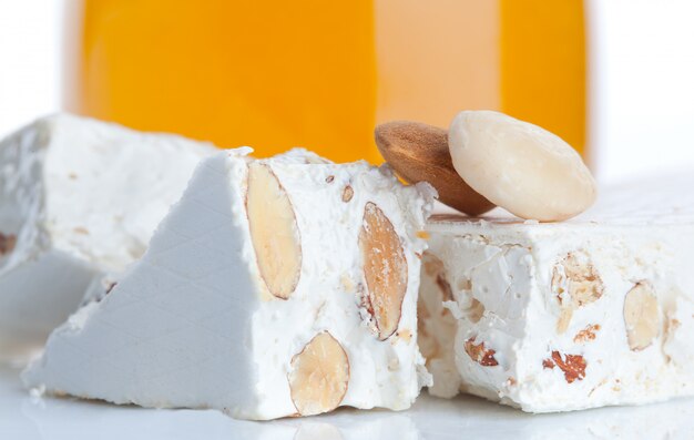 Sweet nougat with almonds