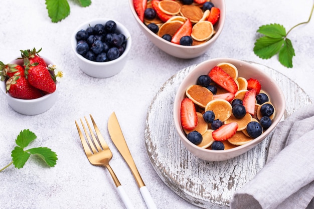 Sweet pancake cereals with berries