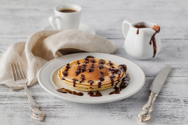 チョコレートの甘いパンケーキ