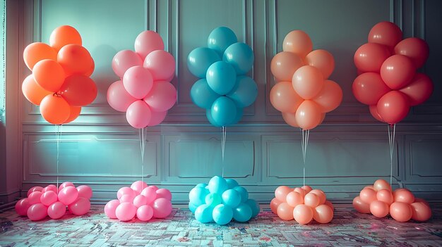 Sweet Pastel RainbowColored Balloon Background