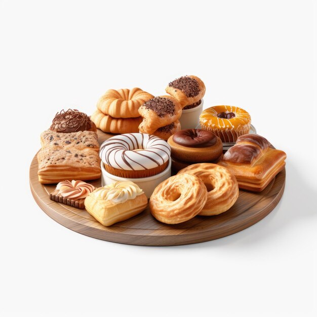 Sweet Pastries Gift Set isolated on white background Generative AI