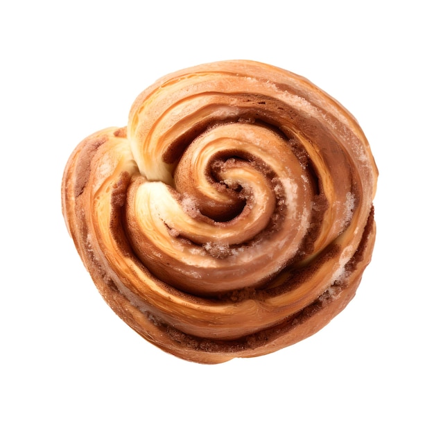 A sweet pastry with a spiral on the top